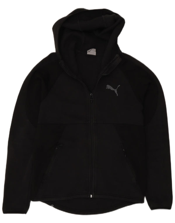 Maglione con cappuccio e zip vestibilità regolare da uomo Puma in cotone nero medio