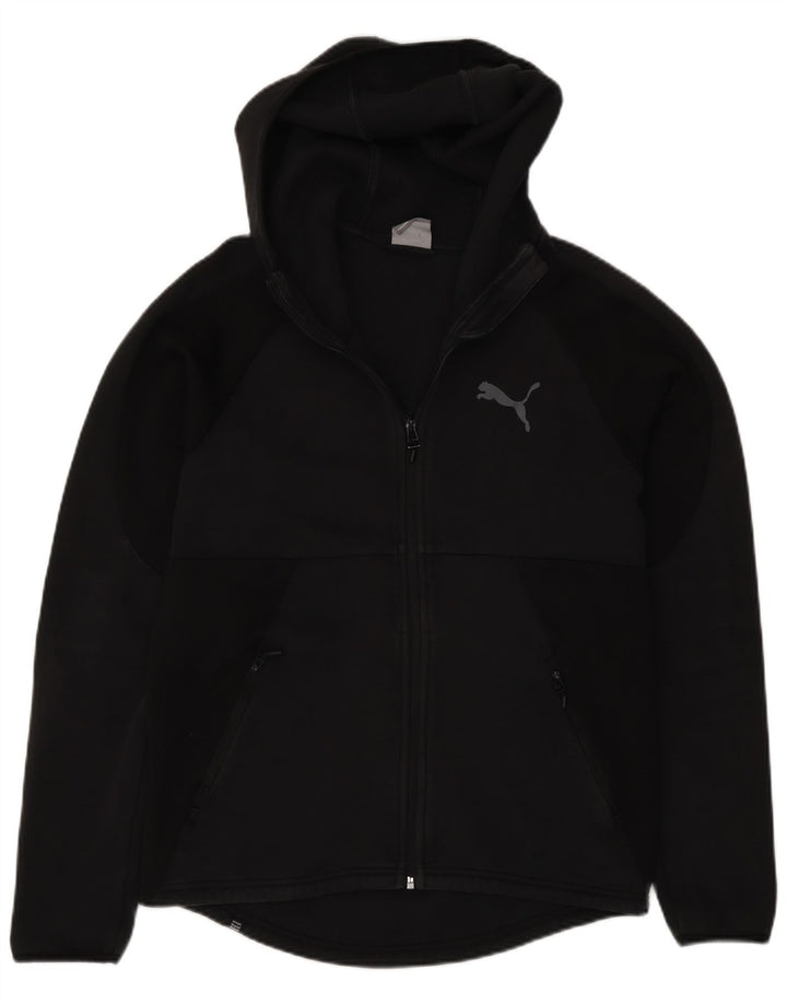 Maglione con cappuccio e zip vestibilità regolare da uomo Puma in cotone nero medio