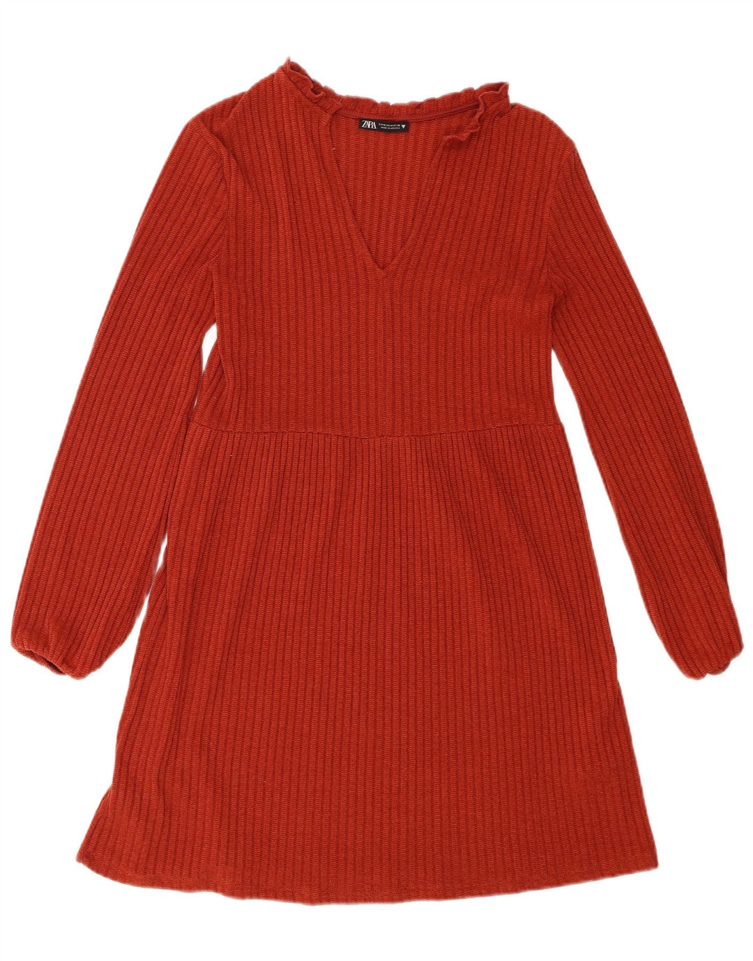 ZARA Womens Jumper Dress UK 12 Medium Red Polyester