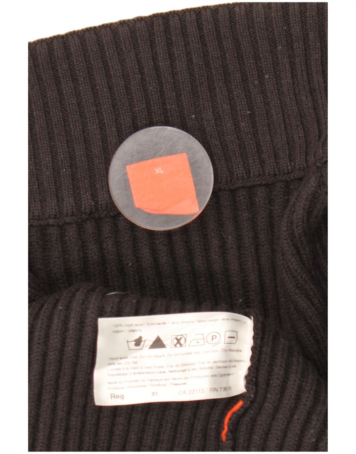 Maglione cardigan da uomo Hugo Boss XL in lana nera