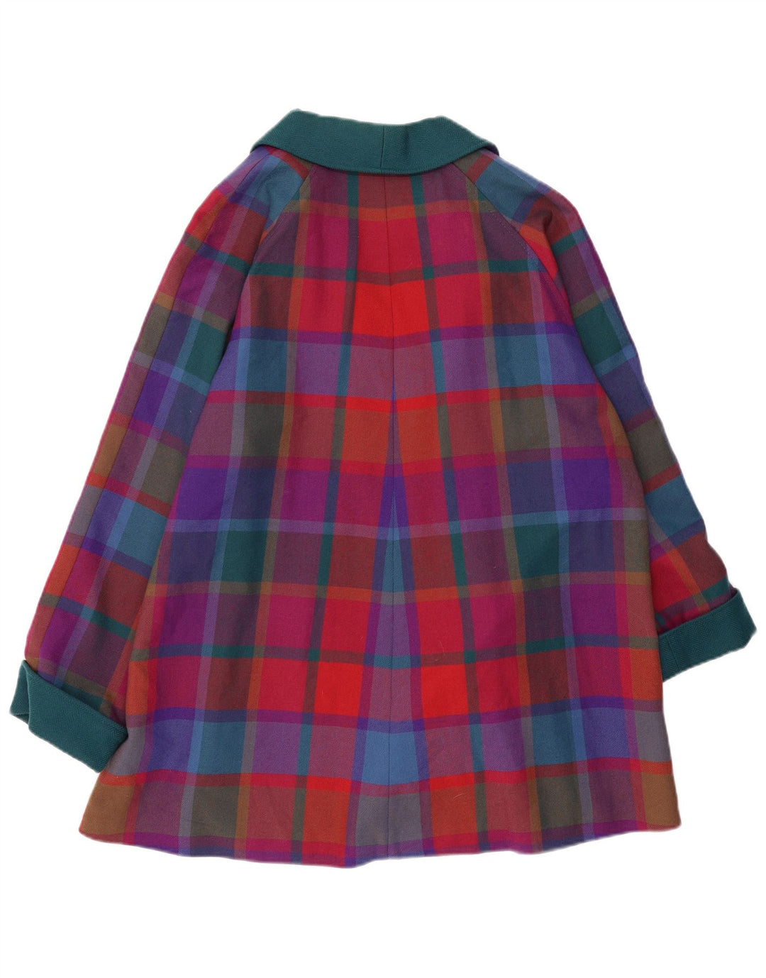 Soprabito aperto da donna AVOCA UK 14 lana vergine a quadri multicolore medio