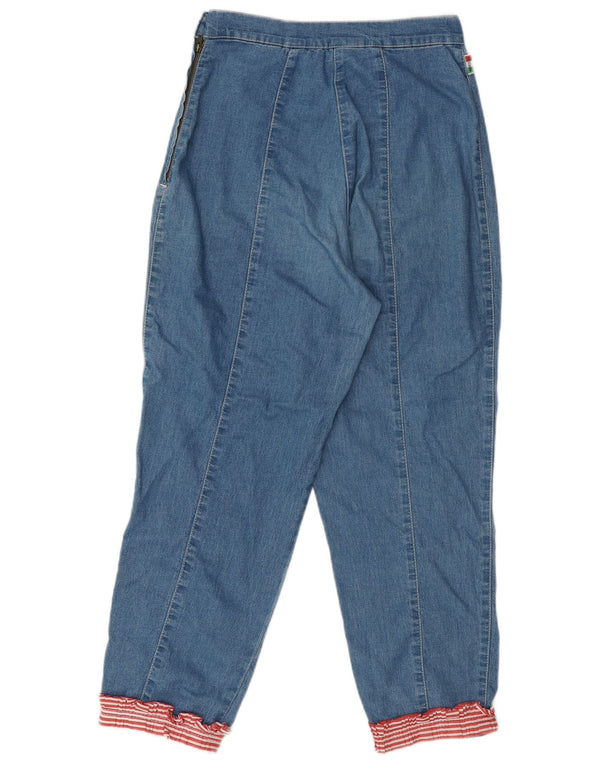 Jeans affusolati a vita alta da donna MOSCHINO UK 12 Medio W28 L25 Cotone blu