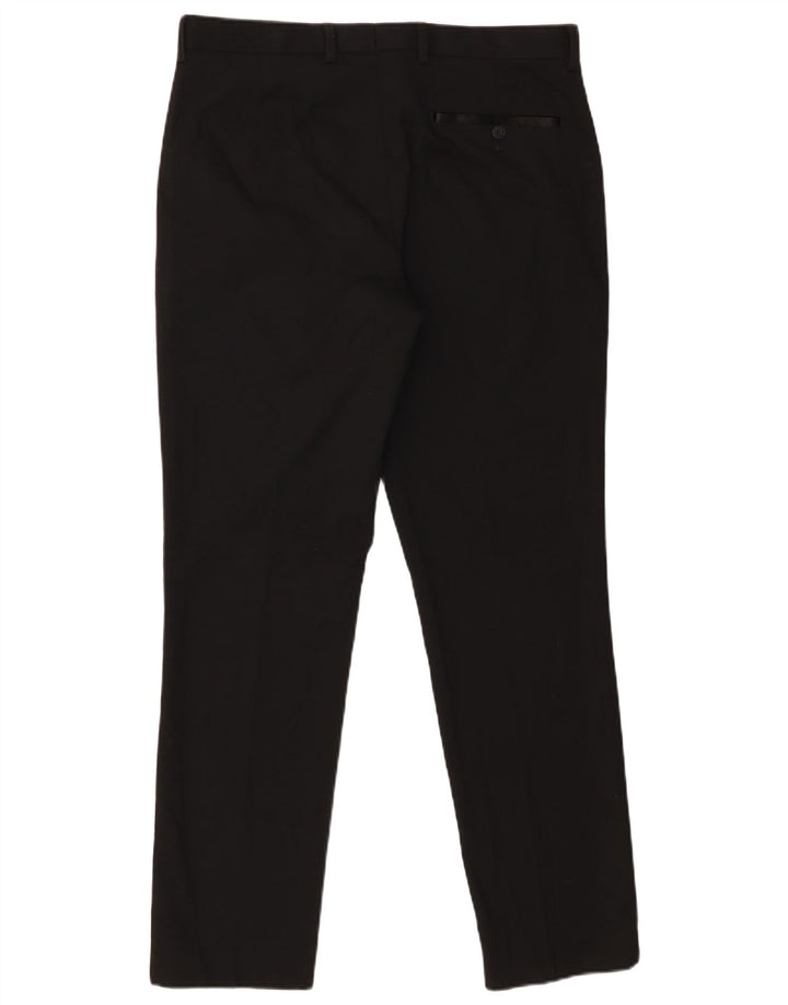 Pantaloni da abito slim da uomo Marks & Spencer W34 L31 poliestere nero