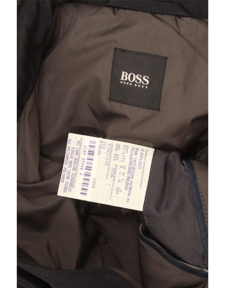 Giacca a vento da uomo Hugo Boss IT 56 3XL Lana vergine nera