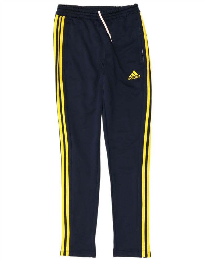 Pantaloni da tuta da uomo Adidas Small in poliestere blu navy