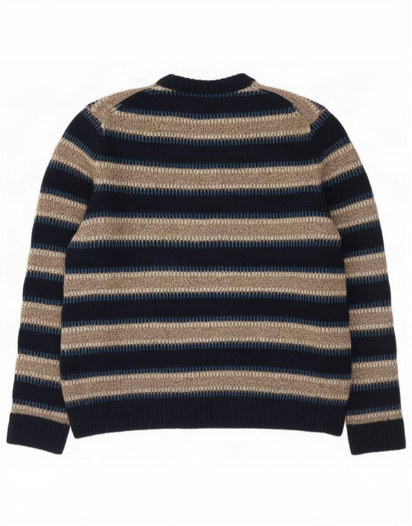 Maglione maglione girocollo da uomo Marks & Spencer 2XL acrilico a righe blu navy