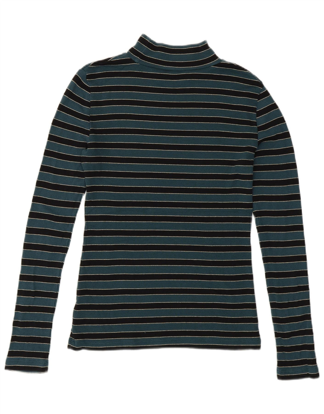 Maglione maglione collo alto da donna Fat Face UK 12 Verde medio a righe