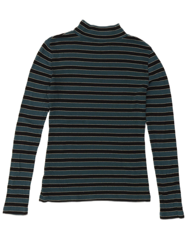 Maglione maglione collo alto da donna Fat Face UK 12 Verde medio a righe