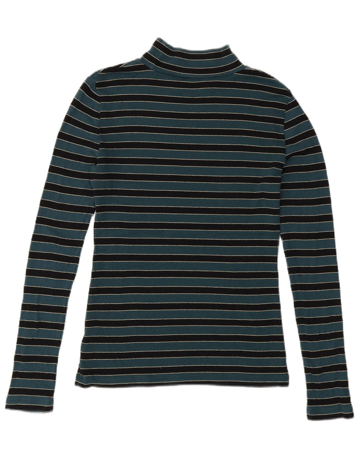 Maglione maglione collo alto da donna Fat Face UK 12 Verde medio a righe