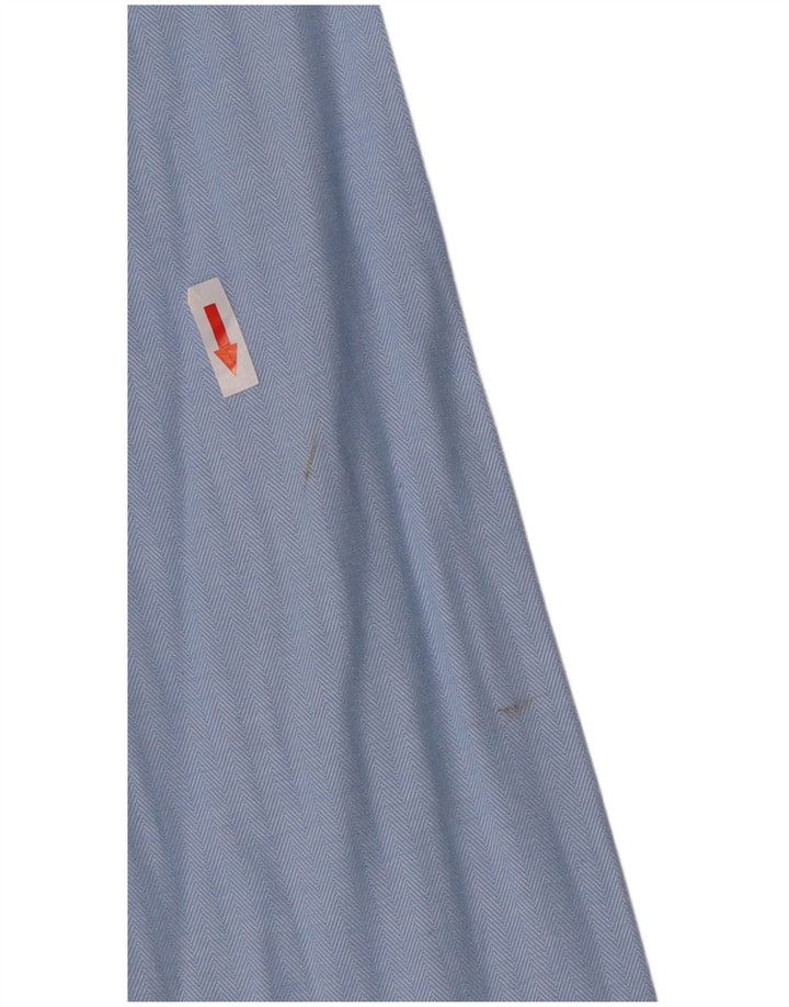 Crew Clothing Camicia slim fit da uomo grande in cotone a spina di pesce blu