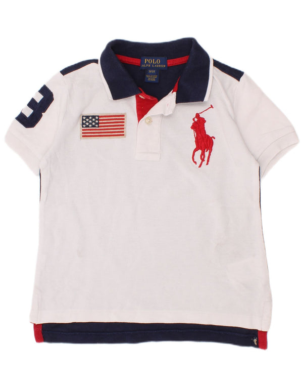 Polo Ralph Lauren Camicia grafica per ragazzi 2-3 anni in cotone color block bianco