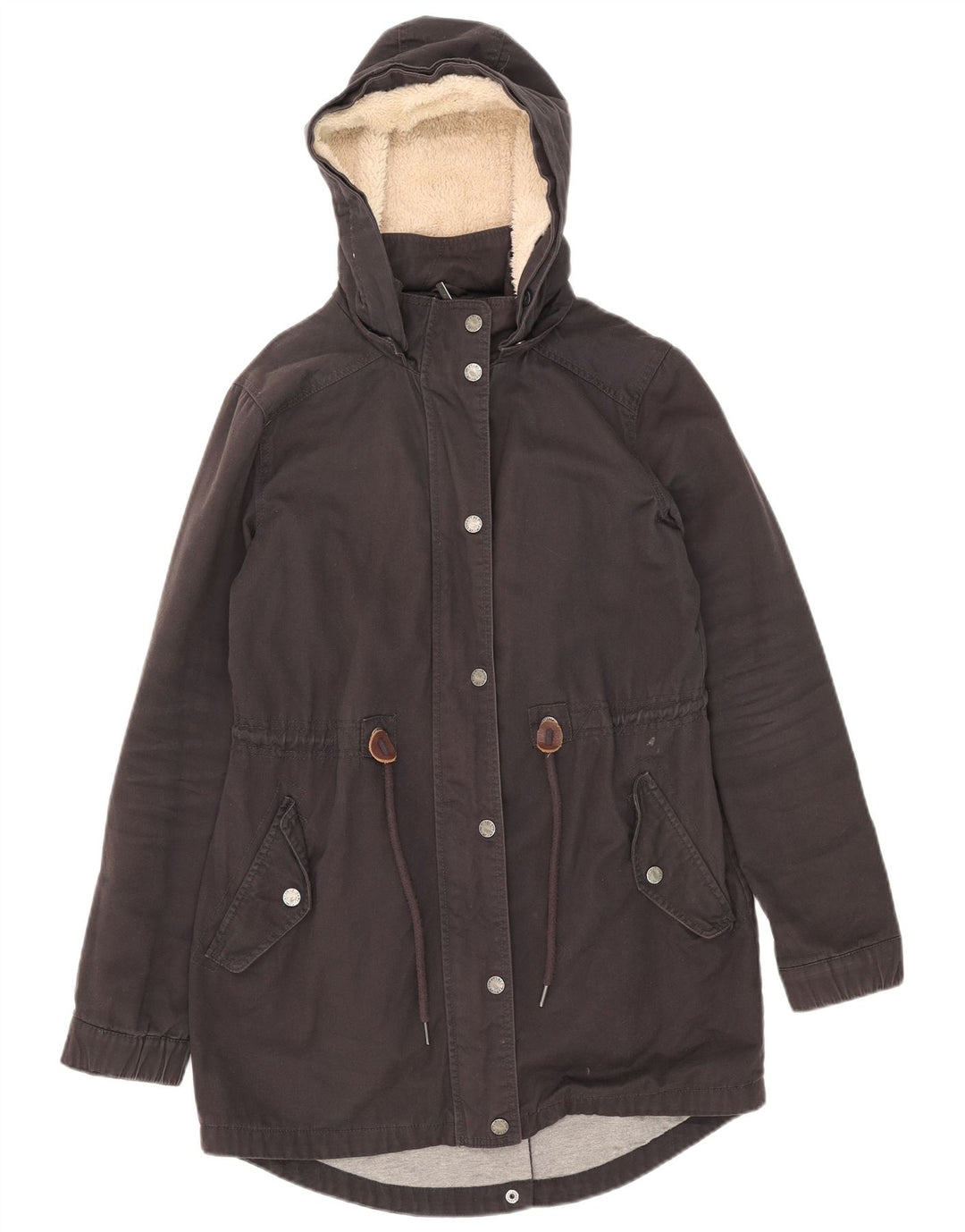 Giacca Parka con cappuccio da donna Fat Face UK 8 piccola in cotone nero