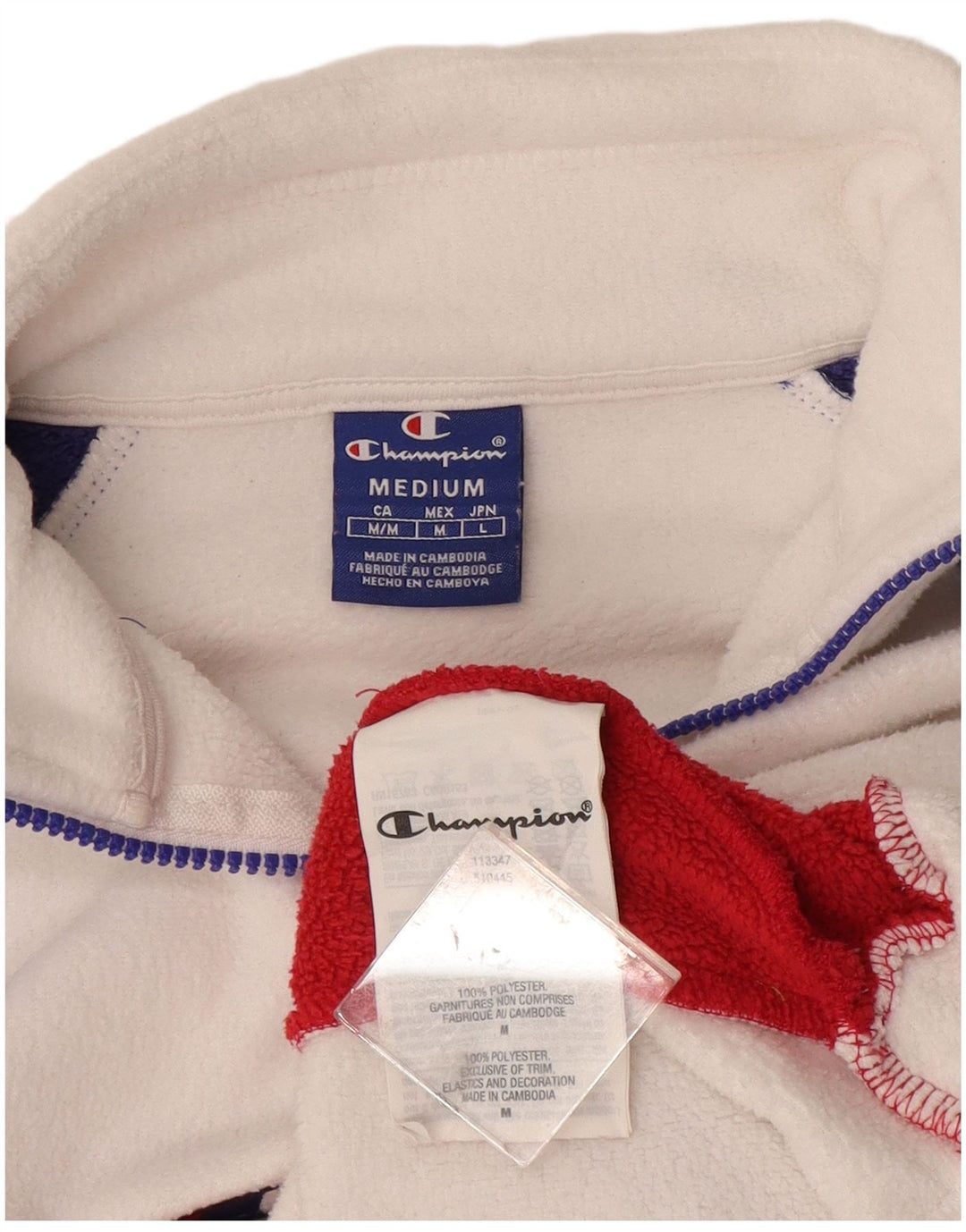 Maglione in pile grafico da donna Champion UK 14 Medium White Colourblock