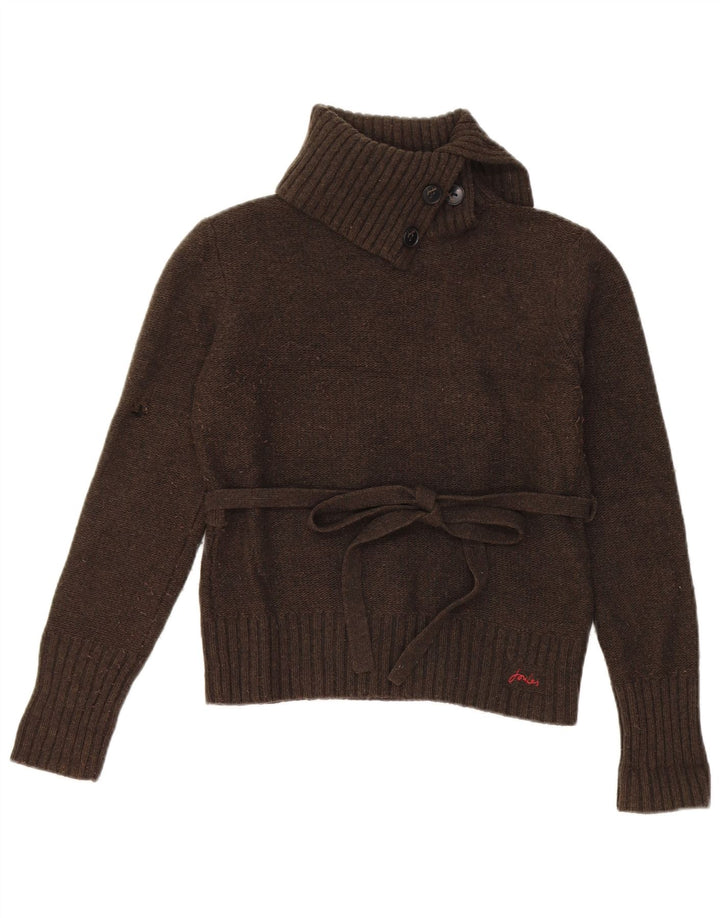 Joules Maglione da donna con collo alto corto UK 12 Lana kaki media