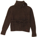 Joules Maglione da donna con collo alto corto UK 12 Lana kaki media