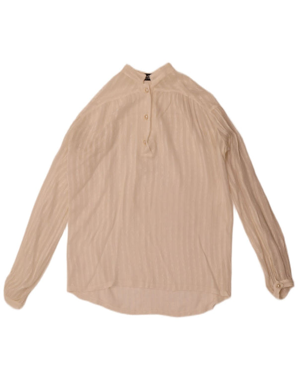 Vintage Womens Pullover Shirt Blouse IT 44 Medium White Striped