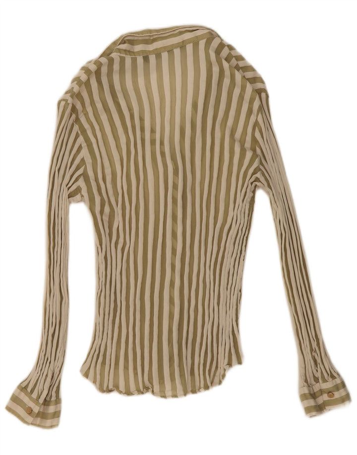 Camicia Zara da donna camicetta UK 14 verde medio gessato
