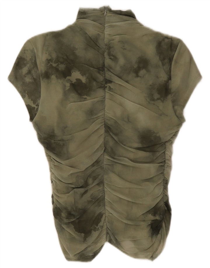 Camicetta da donna Zara Top UK 12 Poliestere tie dye verde medio