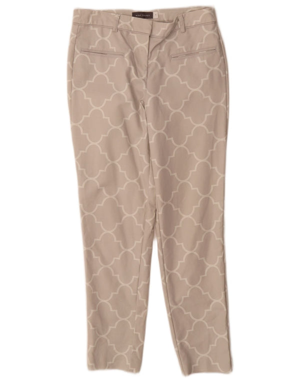 Pantaloni chino slim da donna MINT VELVET UK 8 Small W26 L27 Grigio geometrico