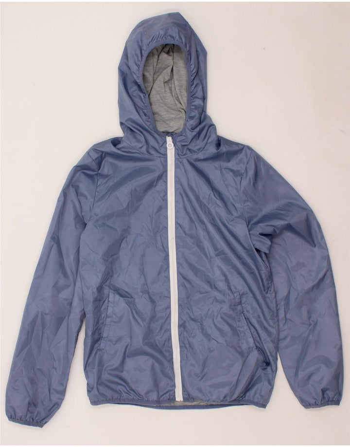 OVS Womens Hooded Rain Jacket IT 44 Medium Blue Polyester Vintage OVS and Second-Hand OVS from Messina Hembry 