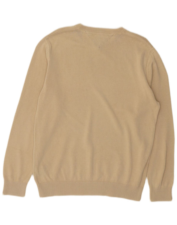 Maglione maglione girocollo da uomo Tommy Hilfiger grande cotone beige
