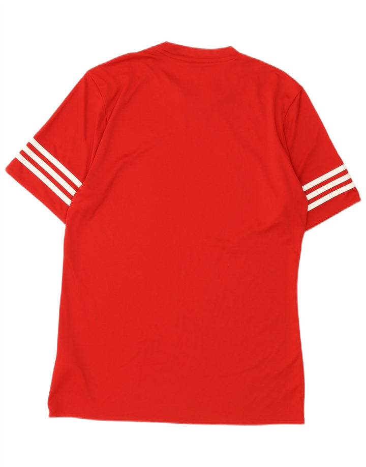 T-shirt Adidas Climalite da uomo Top in poliestere rosso medio