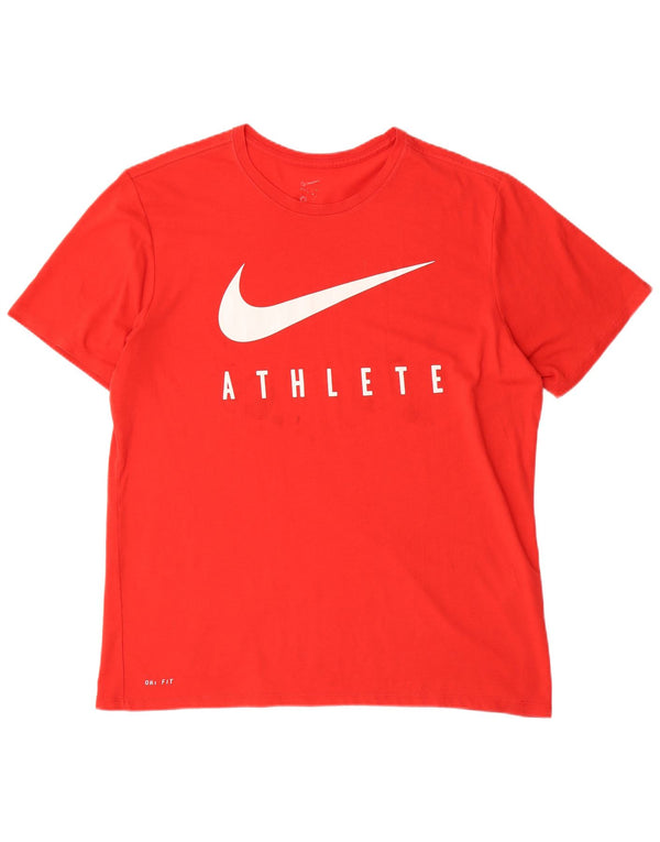 T-shirt grafica da uomo NIKE Top grande rosso in poliestere