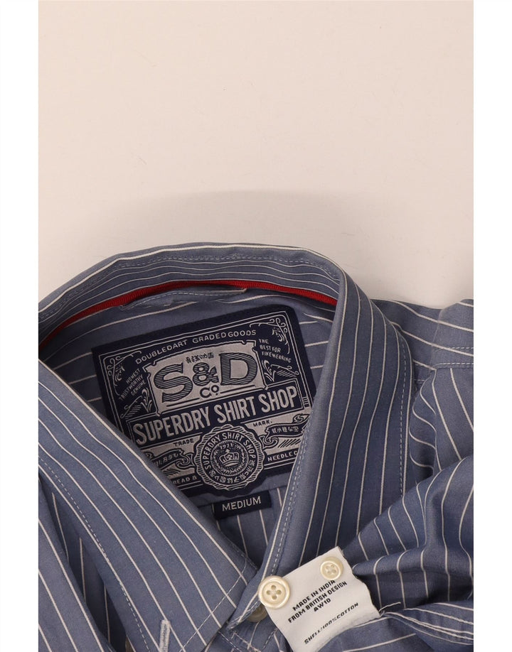 Camicia da uomo Superdry in cotone a righe blu medio