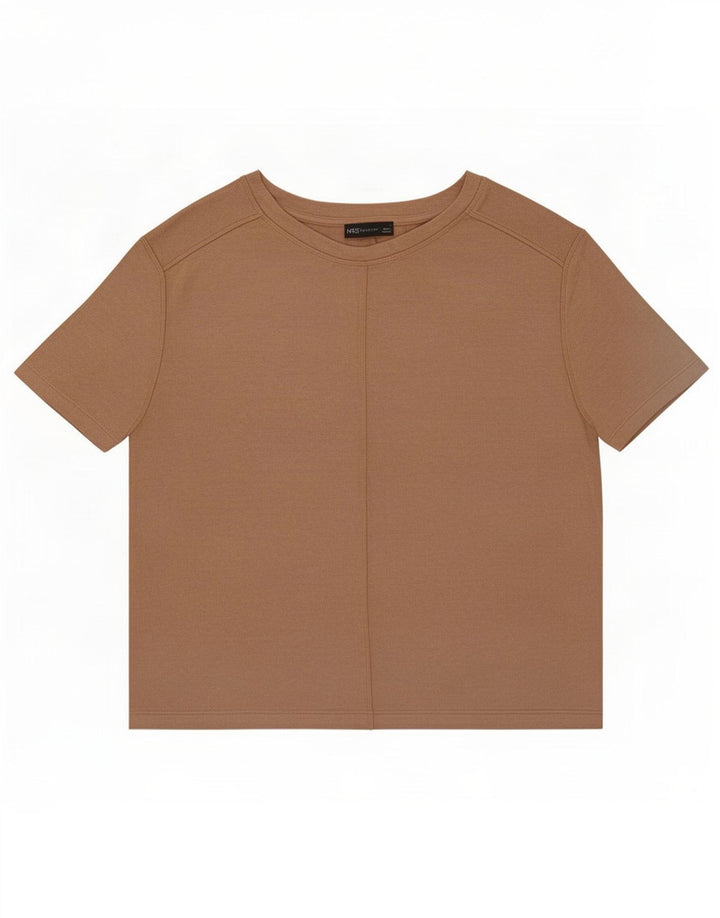 T-shirt da donna Marks & Spencer Top UK 14 Viscosa beige medio
