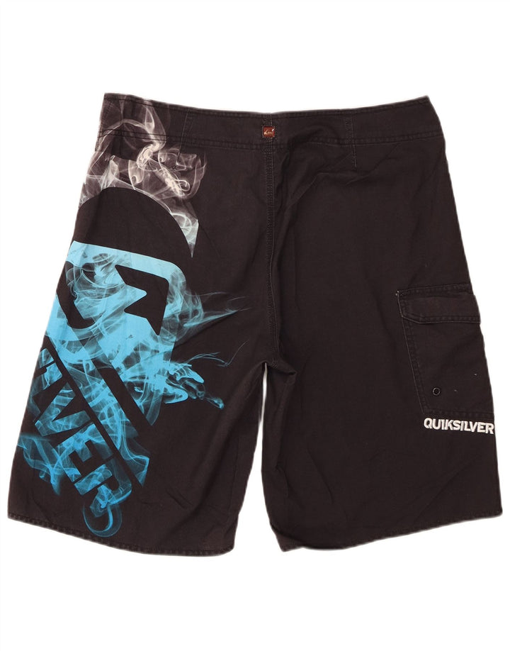 Pantaloncini da bagno Quiksilver Graphic Cargo da uomo, grandi, in poliestere nero