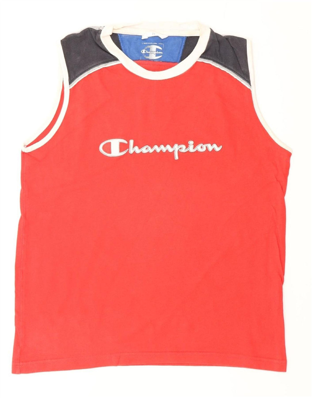 CHAMPION Canottiera grafica da uomo in cotone color block rosso medio