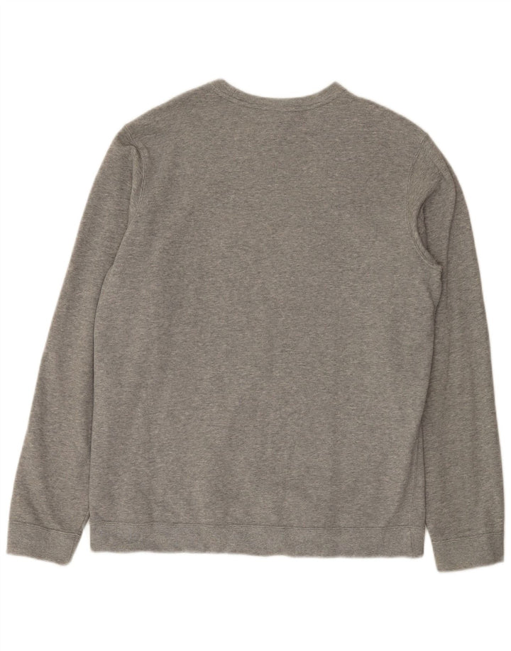 Felpa con grafica Nike da uomo, maglione grande, cotone chiazzato grigio