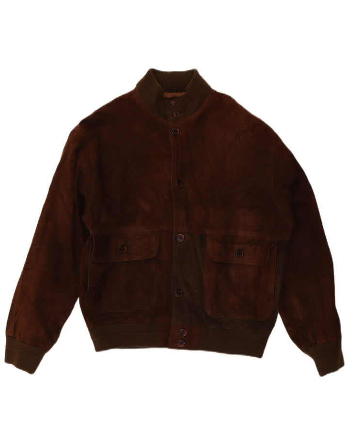 Giubbotto Bomber Uomo In Pelle Scamosciata Rimini IT 50 Large In Pelle Marrone