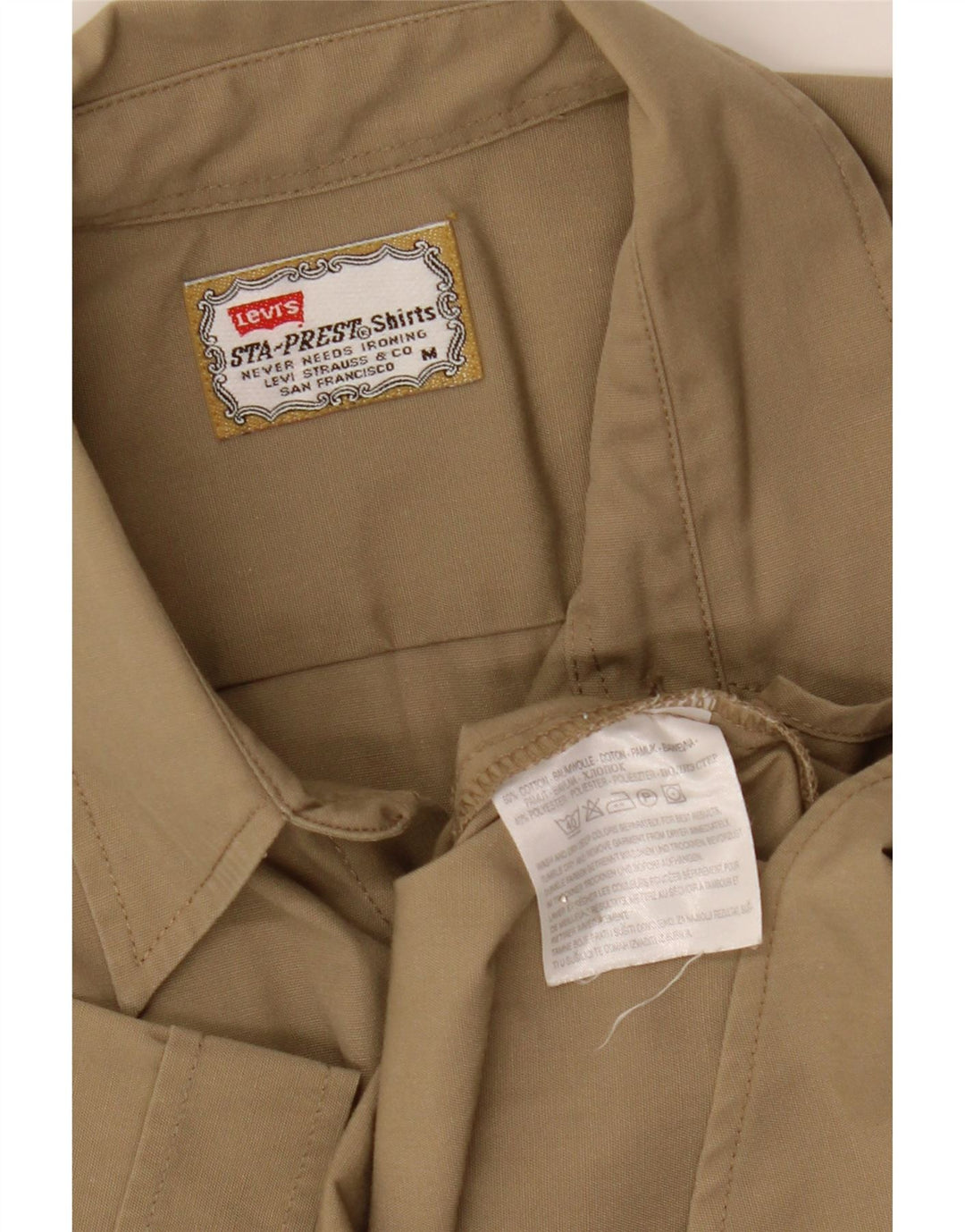 Camicia a maniche corte da uomo Levi's in cotone kaki medio