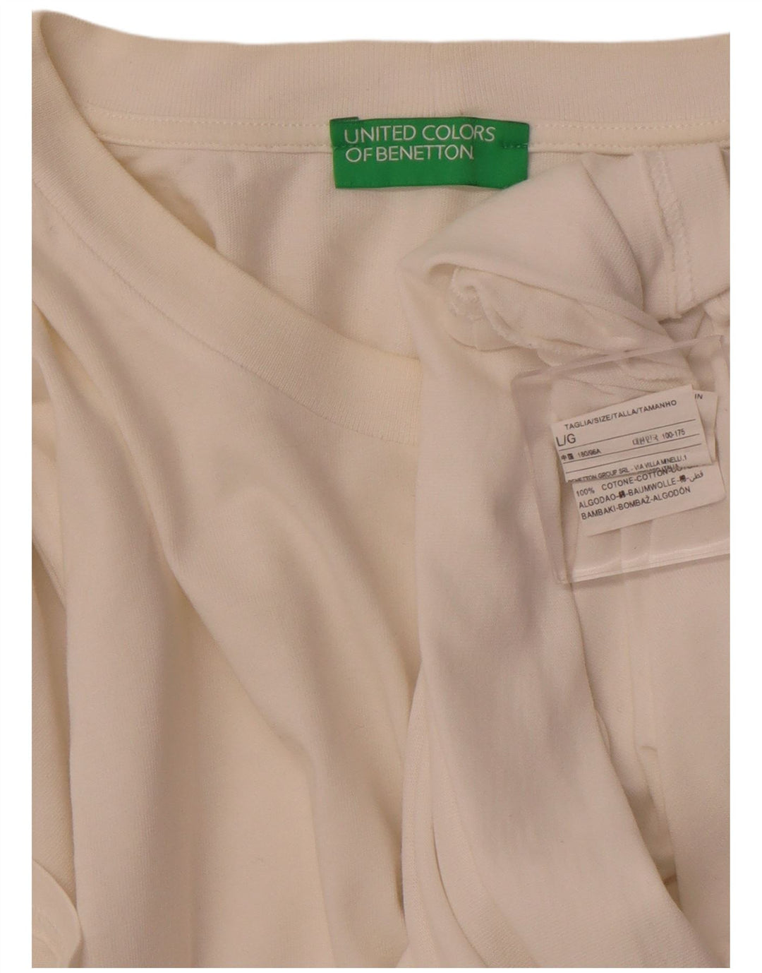 T-shirt uomo BENETTON Top Large in cotone bianco
