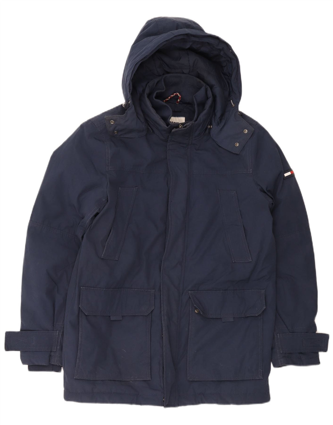 Cappotto giacca a vento con cappuccio da uomo Tommy Hilfiger UK 38 medio blu navy
