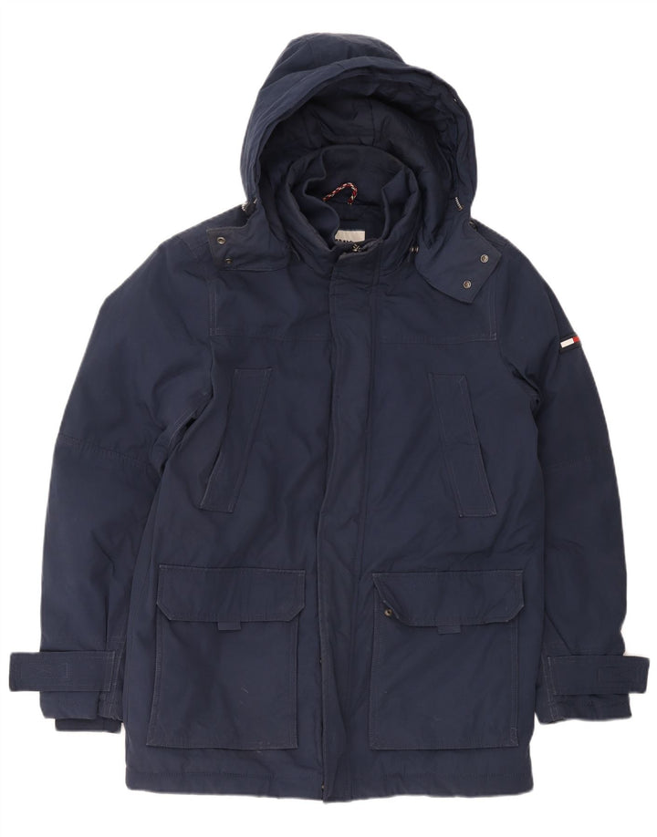 Cappotto giacca a vento con cappuccio da uomo Tommy Hilfiger UK 38 medio blu navy