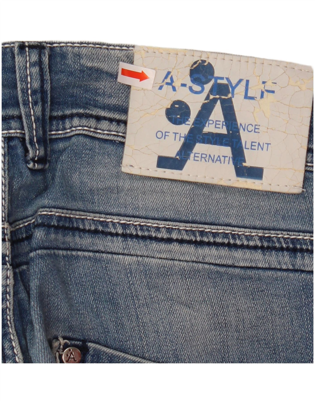 Jeans slim da donna stile A IT 46 Large W33 L36 Cotone blu