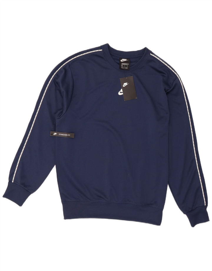 Felpa Nike da uomo con vestibilità grafica standard, maglione medio, blu navy in poliestere