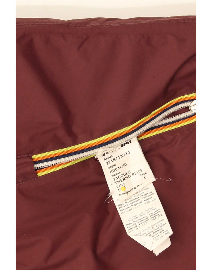 Giacca a vento con cappuccio da uomo K-Way UK 40 Large Maroon Poliammide