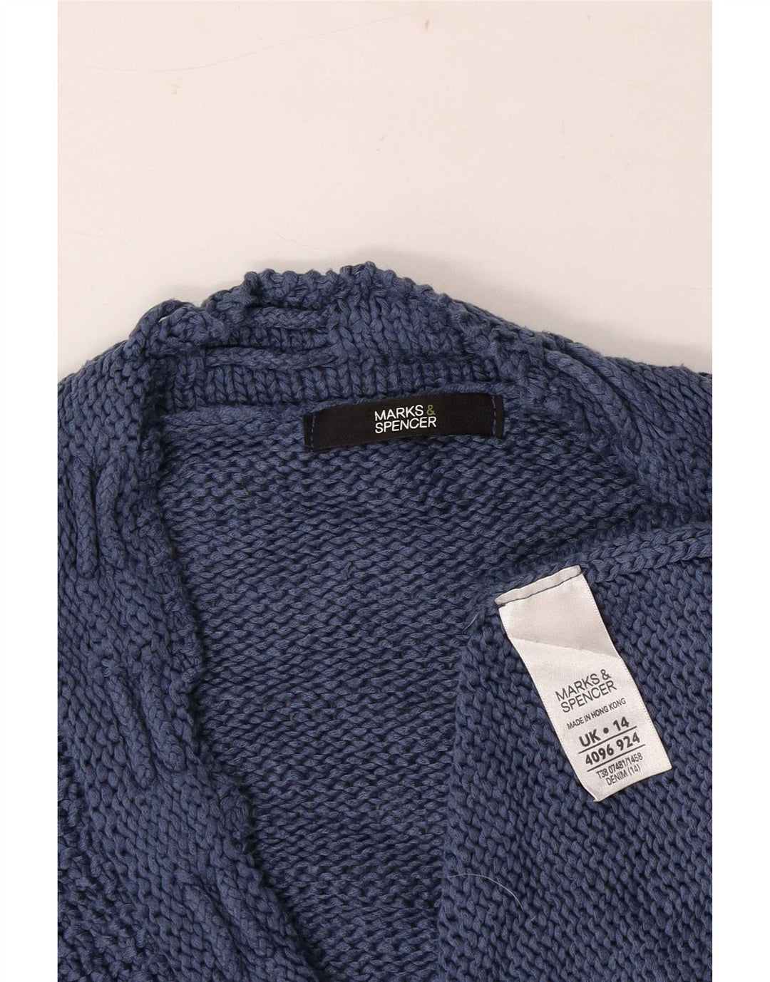 Maglione cardigan con maniche a 3/4 da donna Marks & Spencer UK 14 Blu medio