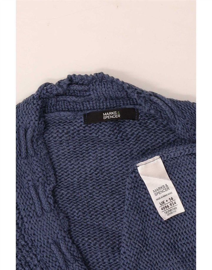 Maglione cardigan con maniche a 3/4 da donna Marks & Spencer UK 14 Blu medio