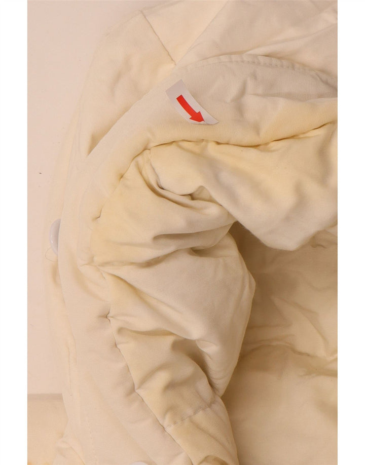 Giacca imbottita con cappuccio da uomo Woolrich UK 40 grande cotone bianco sporco