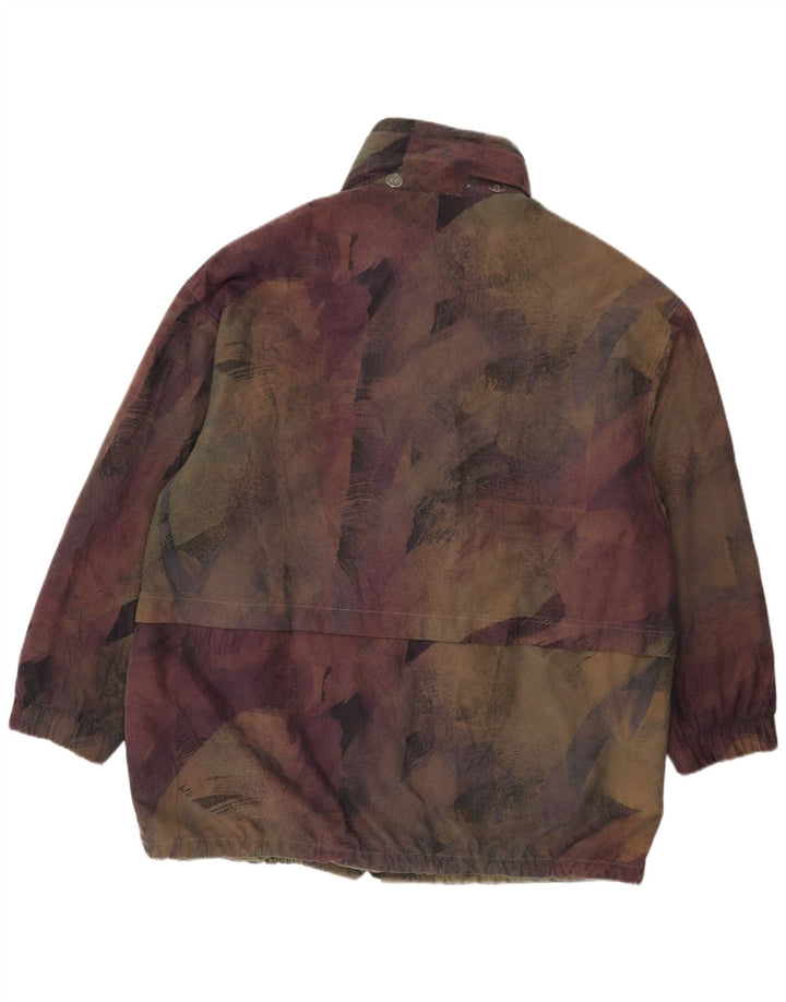 Giacca a vento vintage da donna con motivo astratto UK 20 2XL multicolore