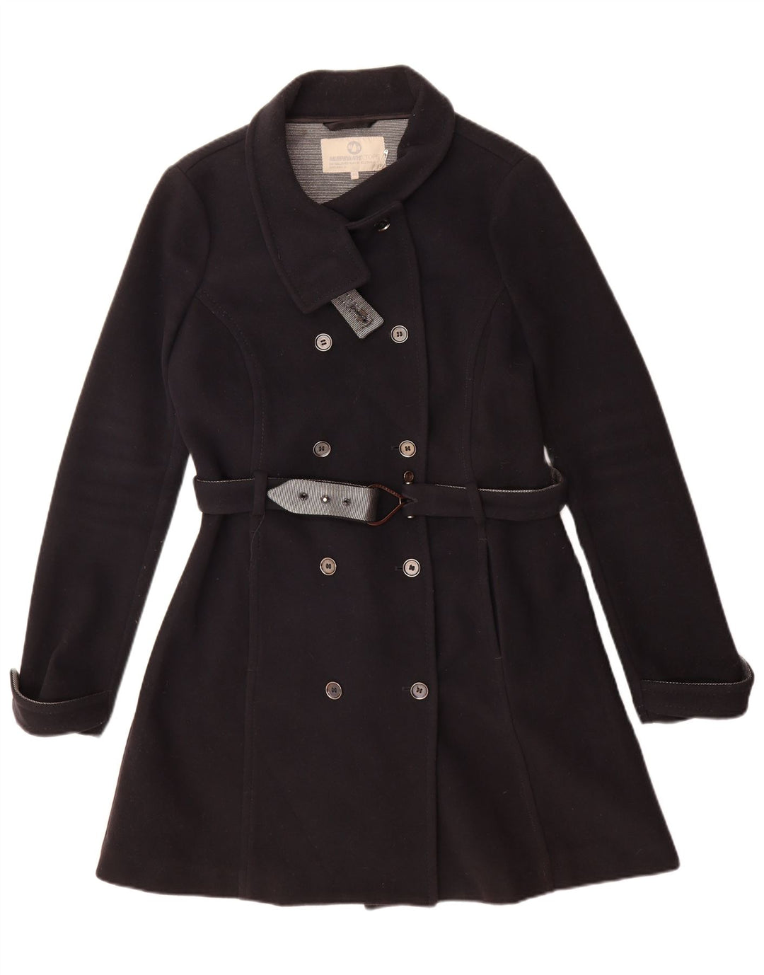 Cappotto doppiopetto da donna Murphy & Nye IT 46 Large in lana blu navy