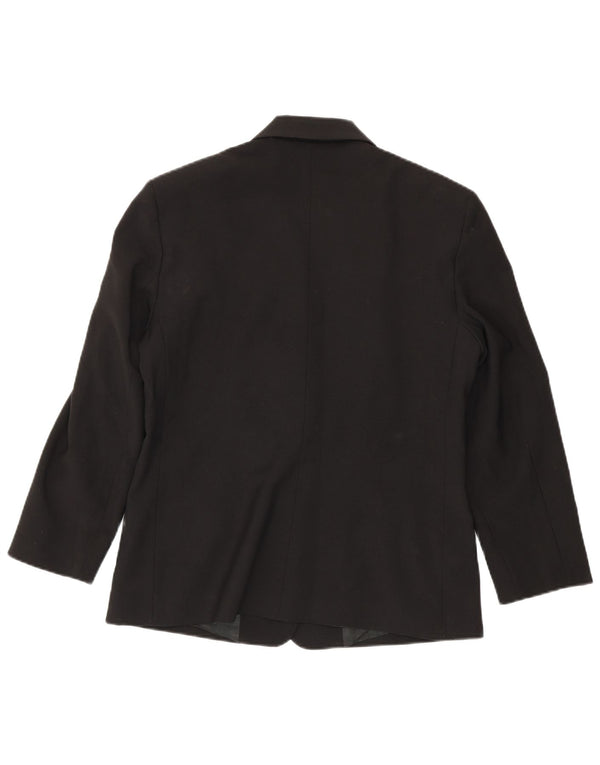 Giacca Blazer a 3 Bottoni da Donna Benetton IT 46 Large Nero Poliestere