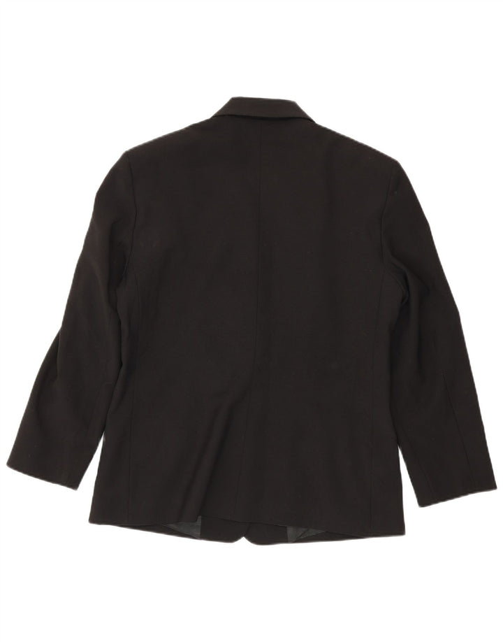 Giacca Blazer a 3 Bottoni da Donna Benetton IT 46 Large Nero Poliestere