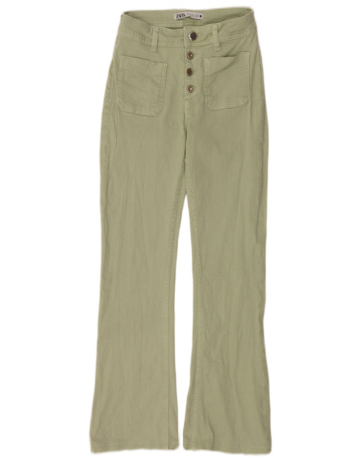 Jeans svasati da donna Zara EU 36 XS W26 L28 Verde