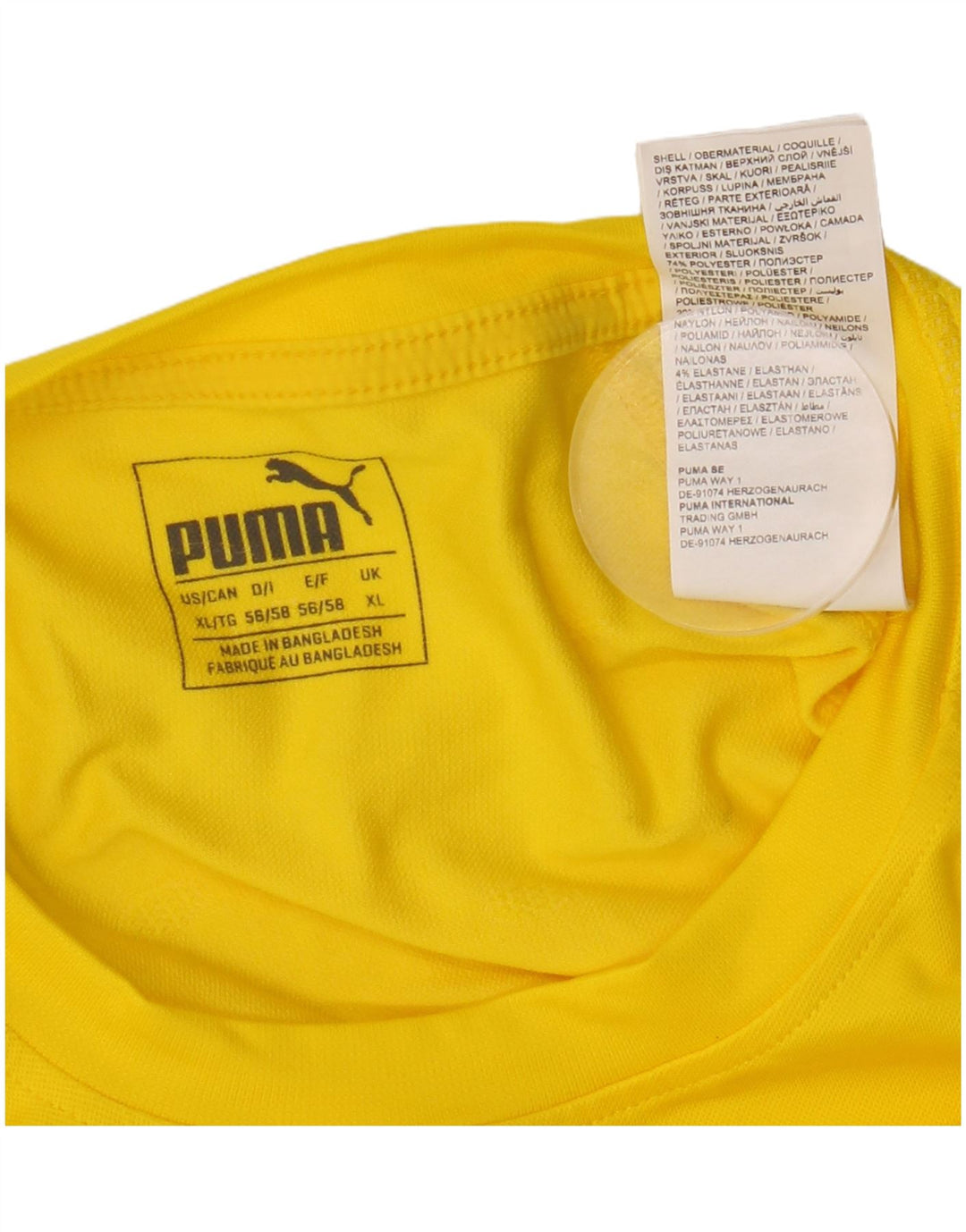 Maglia Puma da uomo a maniche lunghe XL gialla in poliestere