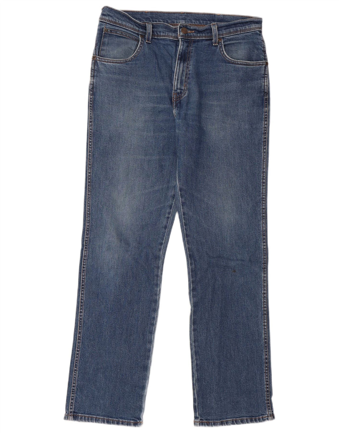Jeans dritti da uomo Wrangler vestibilità regolare W34 L32 cotone blu